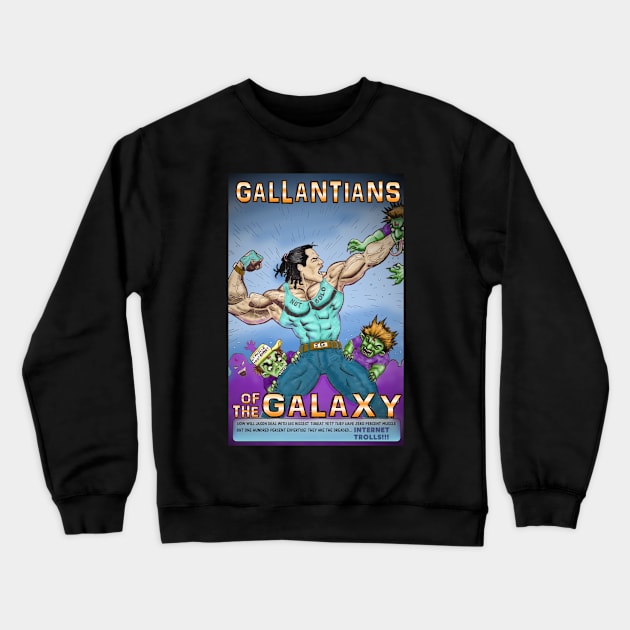 GALLANTIANS OF THE GALAXY, comic bodybuilding art for Natural Gallant Bodybuilding Youtube Channel Crewneck Sweatshirt by NaturalGallantBodybuilding